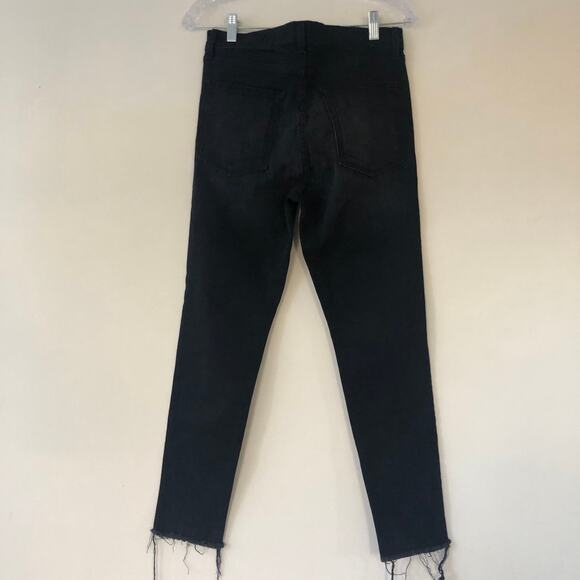 Nili Lotan Womens High Waisted Skinny Cropped Raw Hem Jeans Black Size 27 - Picture 7 of 7